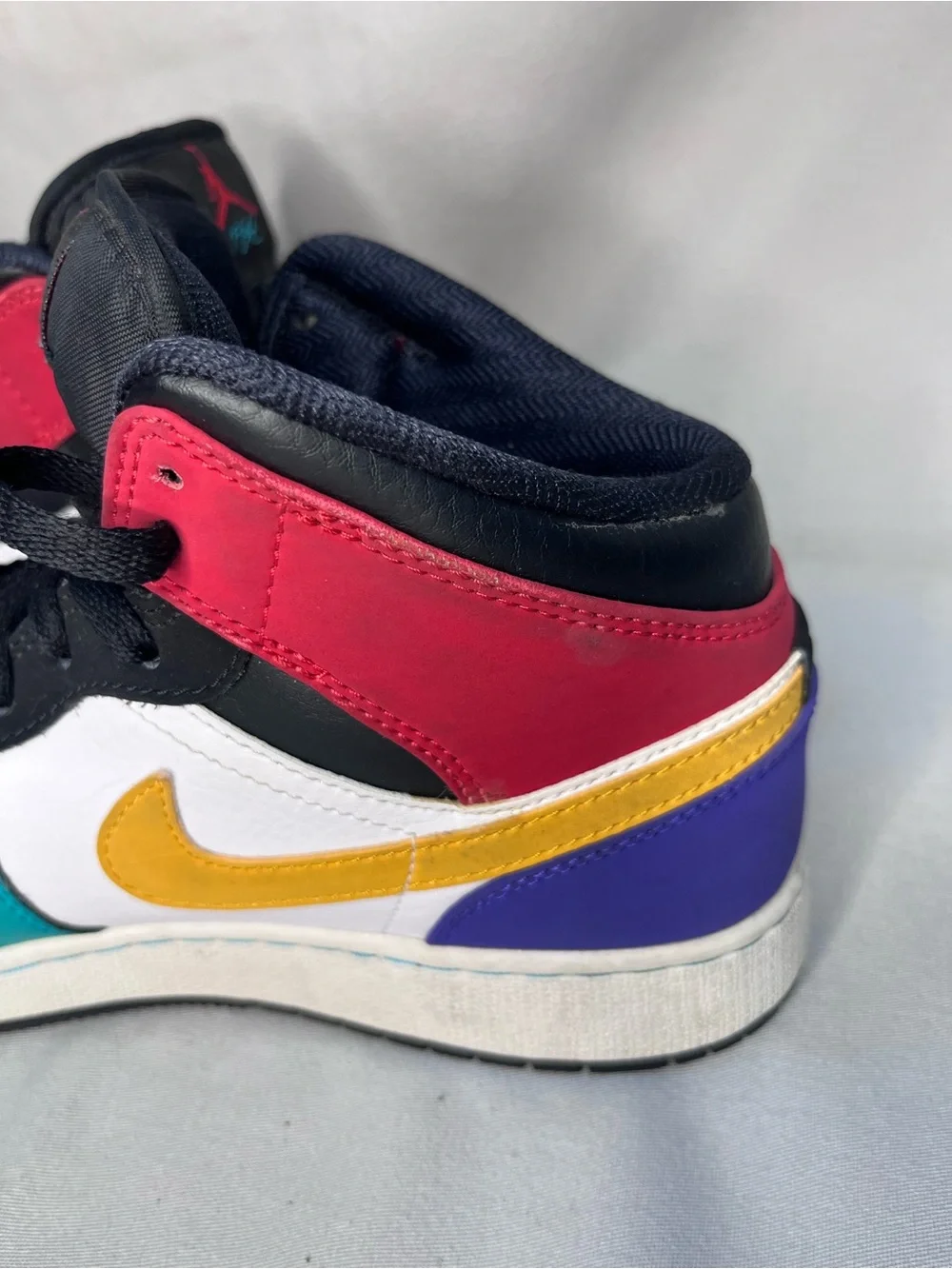 Nike Air Jordan 1 Mid GS Retro Multicolor Sneakers Youth Size 7 Shoes 554725-125
